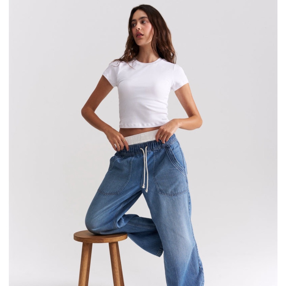 NUUDS Pull on Jeans in “June” wash (with Drawstring Waist)